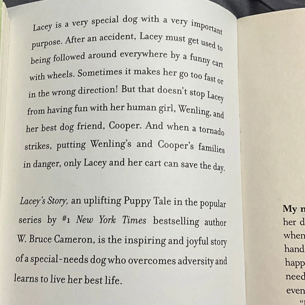 Lacey's Story: A Puppy Tale by w. Bruce Cameron. with 2 3D printed bookmarks!
